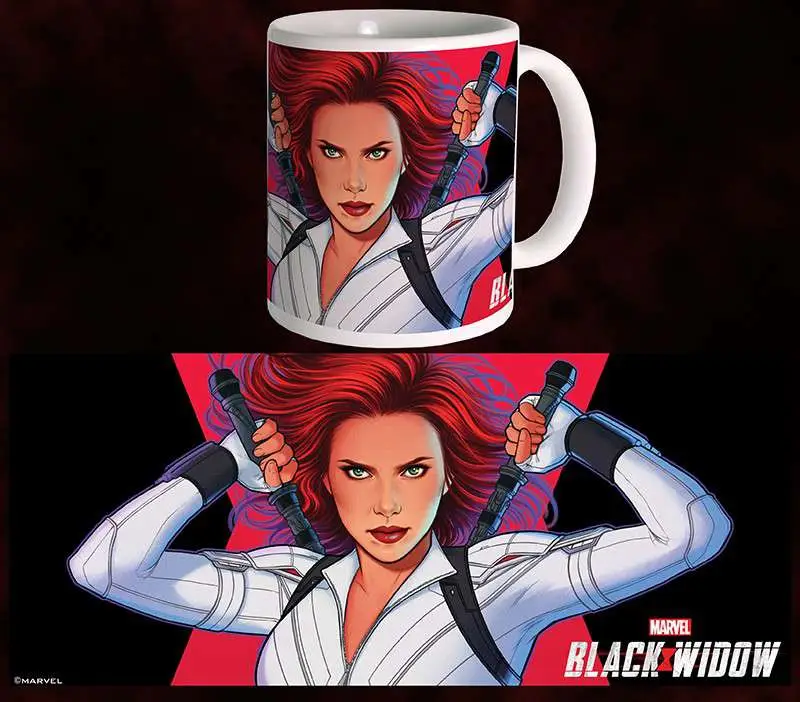 Mug black widow movie white suit